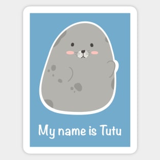 Tutu the Seal - My name is Tutu - Seal Doodles Collection Sticker